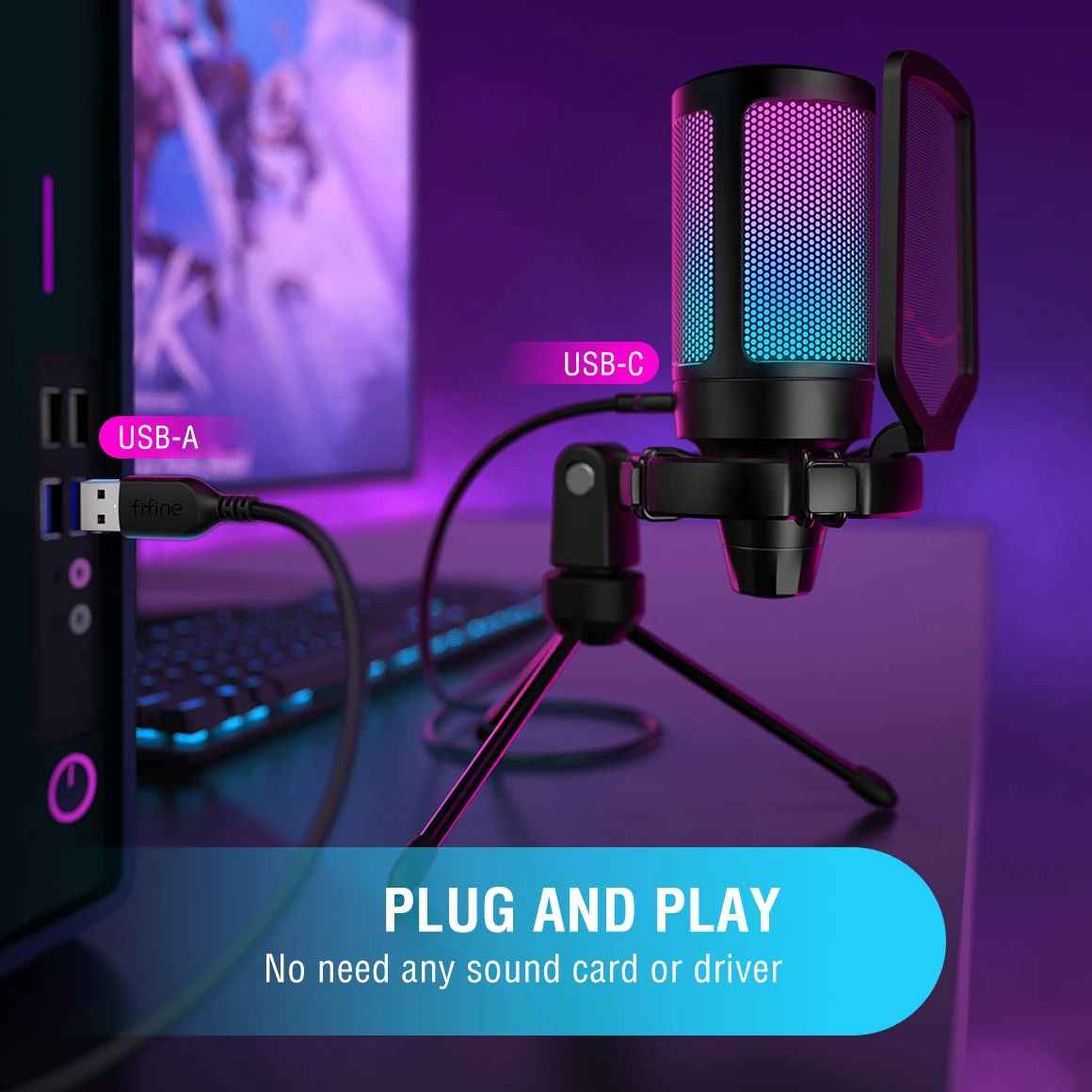 RGB USB Gaming Microphone Kit