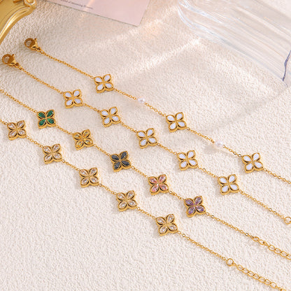 Lucky Clover Stainless Steel Bracelet