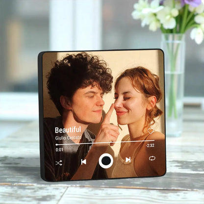 Personalized Photo Music Fridge Magnet with Frame